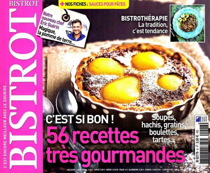 couverture du magazine Bistrot avec le carnet d'hiver du chef étoilé Eric Guerin et ses recettes sur le thème de la pomme de terre
