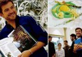 photos de l'article du démocrate vernonnais à l'occasion de la sortie du livre Migrations : voyages, émotions, cuisine du chef étoilé Eric Guerin et propriétaire du restaurant et hôtel le Jardin des Plumes à Giverny